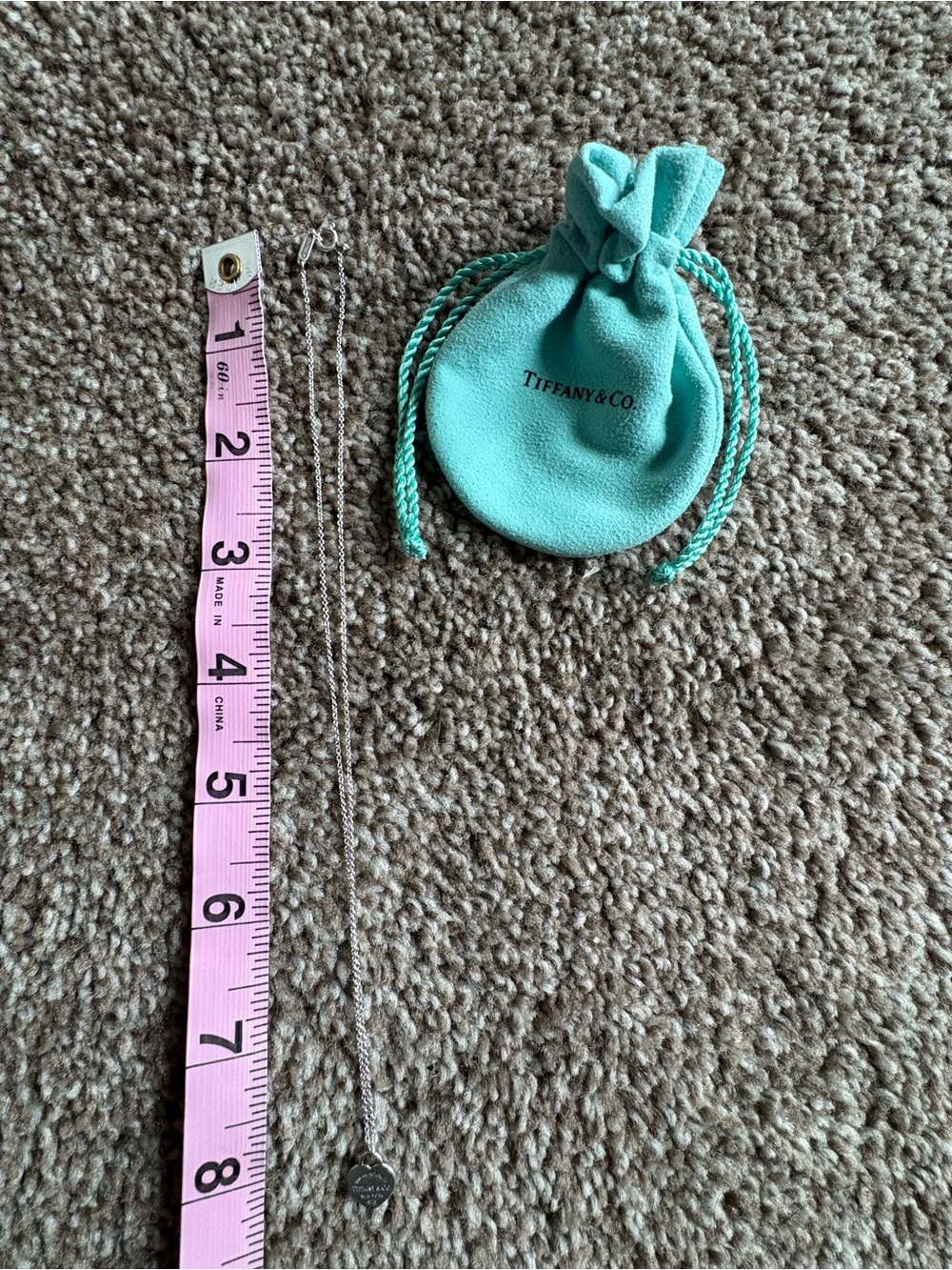 Tiffany & Co. Silver Heart Pendant with Signature Blue Pouch - Picture 4 of 4